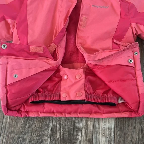 YINGJIELIDE Girl's Waterproof Ski Jacket,Kids Outdoor windproof Jacket,Fleec 5-6